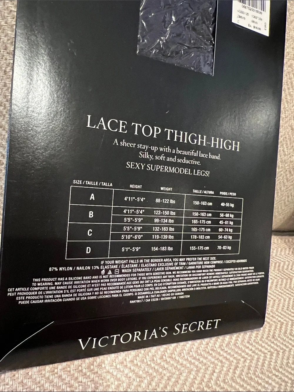 Victoria's Secret Black Lace Top Thigh-High Stockings